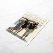 金箔メリークリスマスシンプルのスクリプモダント 箔シーズンカード (回転した状態)