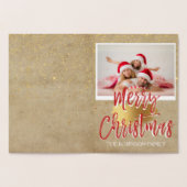 金箔メリークリスマスツリーのフォトカード 箔カード