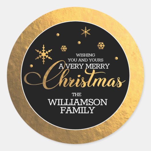 金箔メリークリスマス ラウンドシール (正面)