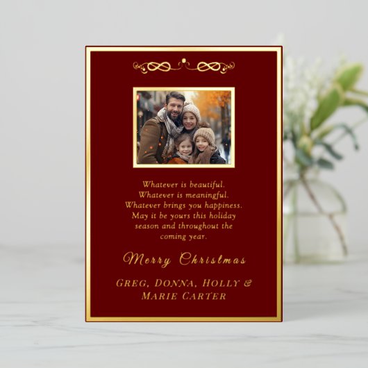 金箔メリークリスマス 箔シーズンカード (立ち正面)