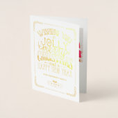 金箔メリーモダンクリスマスハッピーニューイヤー 箔カード (正面)