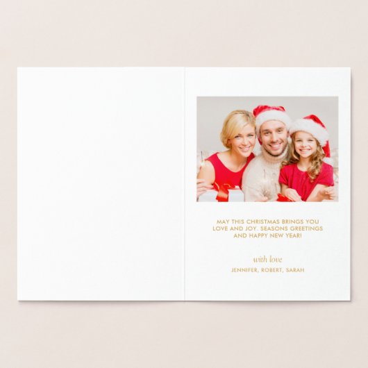 金箔メリーモダンクリスマスハッピーニューイヤー 箔カード (内部)