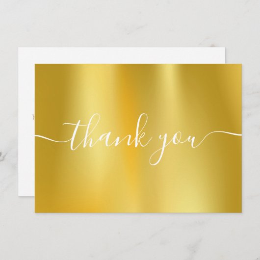 金箔モダンエレガント文字 サンキューカード (正面/裏面)
