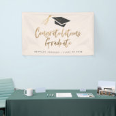 金箔モダン帽卒業おめでとう 横断幕 (トレードショー)