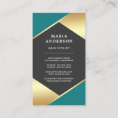 金箔モダン美しいサロン美容師写真 名刺 (裏面)