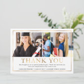 金箔モダン2フェイクの写真卒業ありがとう サンキューカード (スタンド正面)