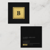 金箔モノグラムフェイク付き幾何学模様 スクエア名刺 (正面/裏面)