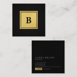 金箔モノグラムフェイク付き幾何学模様 スクエア名刺