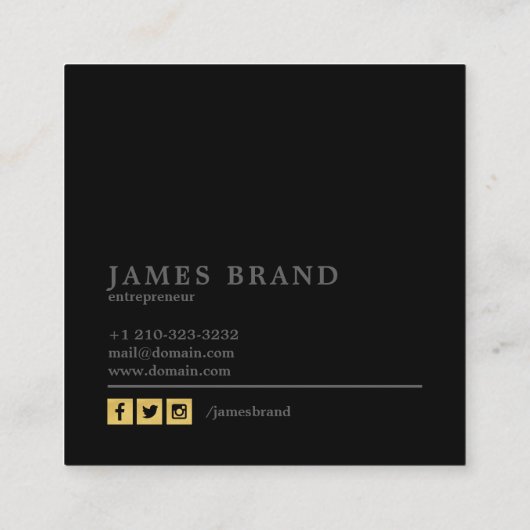 金箔モノグラムフェイク付き幾何学模様 スクエア名刺 (裏面)