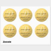 金箔モノグラム結婚式の引き出物 ラウンドシール (シート)