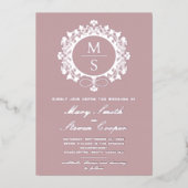 金箔モノグラム結婚式招待状 箔招待状 (正面)