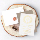 金箔モノグラム結婚式招待状 箔招待状