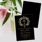 金箔モノグラム結婚式招待状 箔招待状