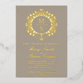 金箔モノグラム結婚式招待状 箔招待状 (正面)