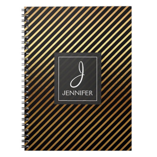 金箔モノグラム貼りノート ノートブック (正面)