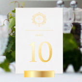 金箔モノグラ結婚ムの表番号 箔招待状