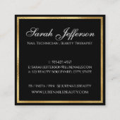 金箔ユニークが渦巻く豪華な黒 スクエア名刺 (裏面)