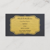 金箔ラベル付きフェイクブラックシャルボード 名刺 (裏面)