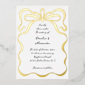 金箔リボン 箔招待状 (正面)