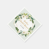 金箔ルックジオメトリックフレームフローラ スタンダードカクテルナプキン (角)