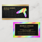 金箔レフェイクインボーヘアドライヤ美容師 名刺 (正面/裏面)