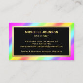 金箔レフェイクインボーヘアドライヤ美容師 名刺 (裏面)