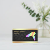 金箔レフェイクインボーヘアドライヤ美容師 名刺 (スタンド正面)