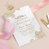 金箔レース華美クリームイスラム結婚教徒 招待状