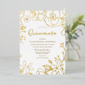 金箔ローズ ゴールドリーフ キンセアニエラパーティー 箔招待状 (立ち正面)