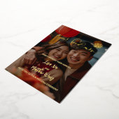 金箔二言語 中国式結婚式 写真 箔招待状 (回転した状態)