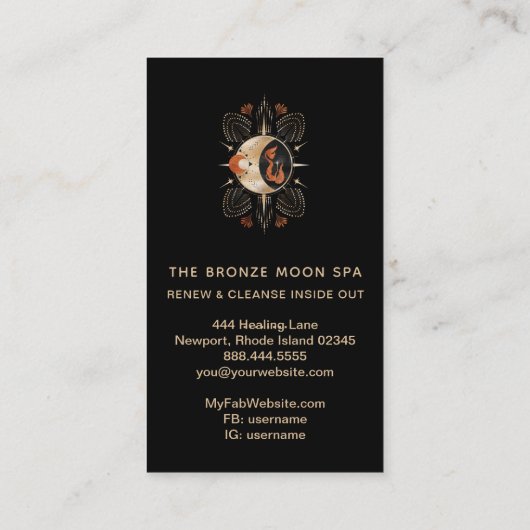 *~*金箔人魚銅星月スパ 名刺 (裏面)