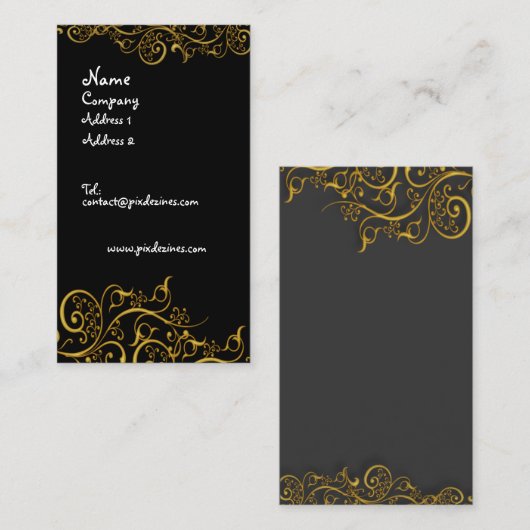 金箔付きの鉄が名刺を渦巻き状に巻く 名刺 (正面/裏面)