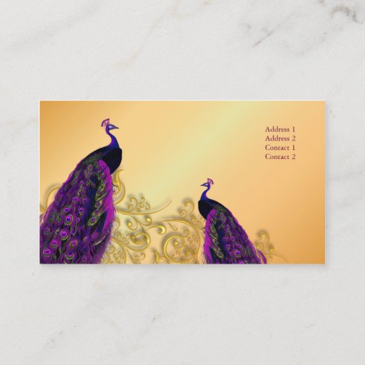 金箔付きの鉄の渦にPixDezinesピーコック|DIY colo 名刺 (裏面)