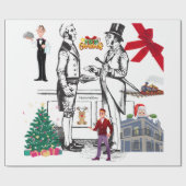 金箔付きビクトリアン時代クリスマスラッピング紙🎄 ラッピングペーパー (フラット)