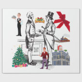 金箔付きビクトリアン時代クリスマスラッピング紙🎄 ラッピングペーパー (フラット)