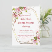 金箔付きフェイクマグノリアス枠ブライダルシャワー 招待状 (スタンド正面)