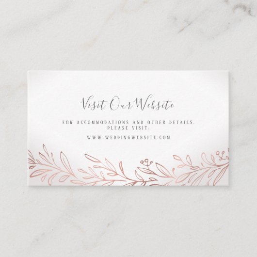 金箔付き植物結婚のウェブサイト挿入カード プレイスカード (正面)