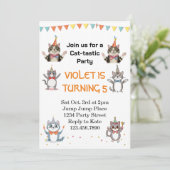 金箔入りの猫猫バースデーパーティー 招待状 (スタンド正面)