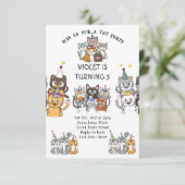 金箔入りの猫猫バースデーパーティー 招待状 (スタンド正面)