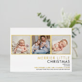 金箔写真クリスマス誕生のお知らせ 箔シーズンカード (立ち正面)