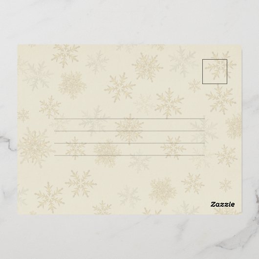 金箔写真数々のクリスマスハガキ 箔シーズンポストカード (裏面)