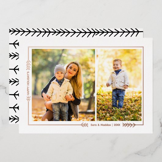 金箔冬の枝の境界２　フォトカード 箔シーズンカード (正面/裏面)