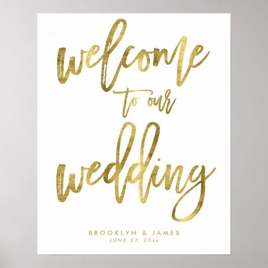 金箔効果は我々のサイン結婚にようこそ ポスター (正面)