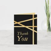 金箔効果幾何学的スタイル結婚ズ サンキューカード (正面)