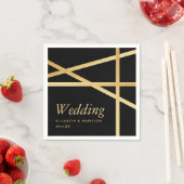 金箔効果幾何学的スタイル結婚ズ スタンダードカクテルナプキン (インサイチュ)