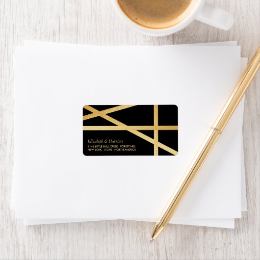 金箔効果幾何学的スタイル結婚ズ ラベル (インサイチュ)