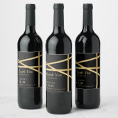 金箔効果幾何学的スタイル結婚ズ ワインラベル (ボトル)