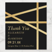 金箔効果幾何学的スタイル結婚ズ ワインラベル (シングルラベル)