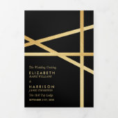 金箔効果幾何学的スタイル結婚ズ 三つ折りプログラム (カバー)