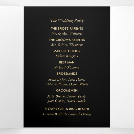 金箔効果幾何学的スタイル結婚ズ 三つ折りプログラム (内部中)